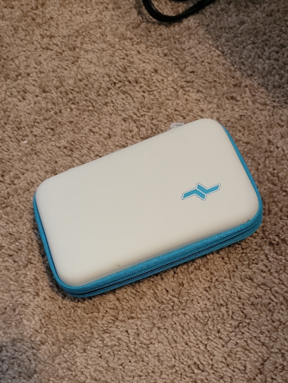 White & Blue Protective Case - Compact Travel Pouch